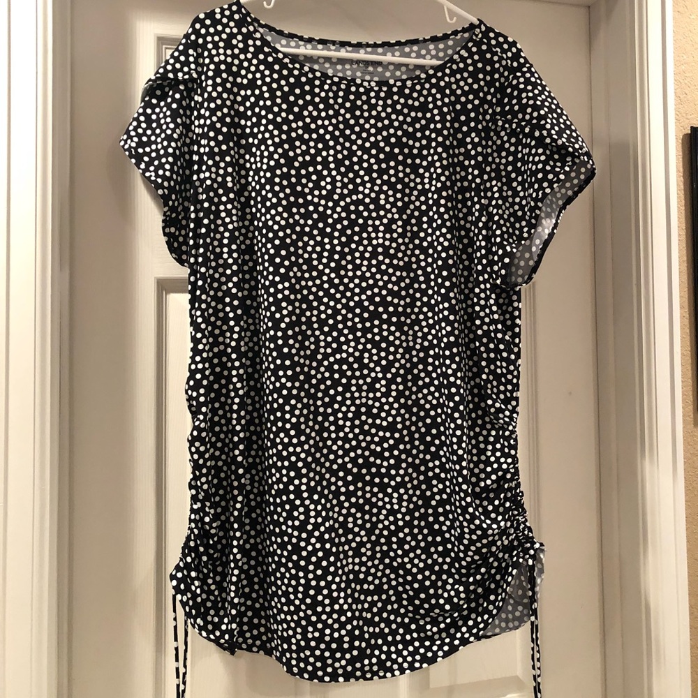 Lands End polka dot swim top